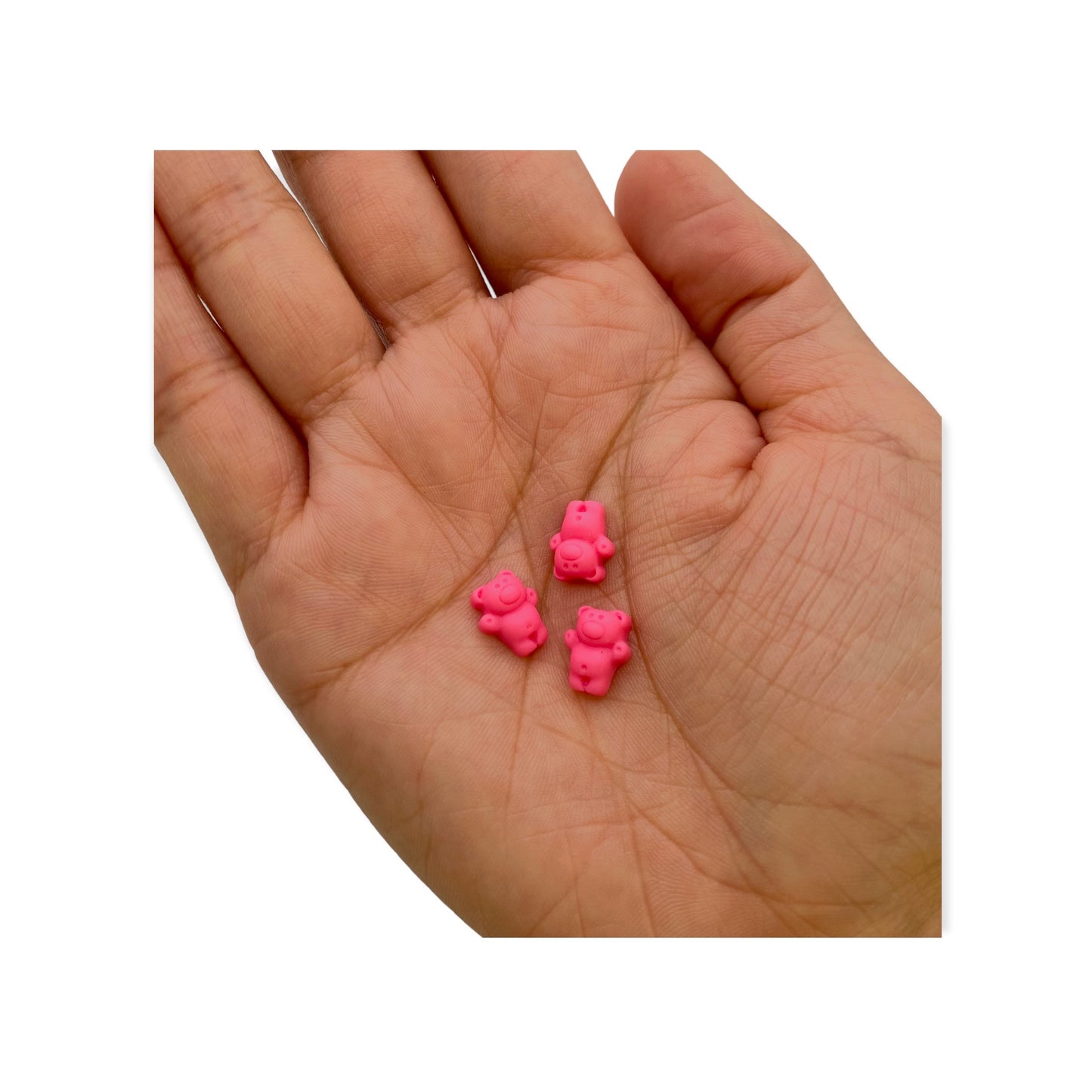 Mini Bear Charms 3pcs Pink
