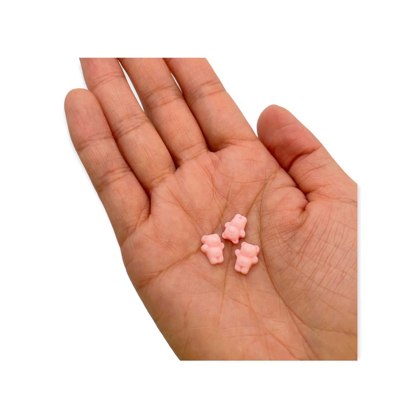 Mini Bear Charms 3pcs Light Pink