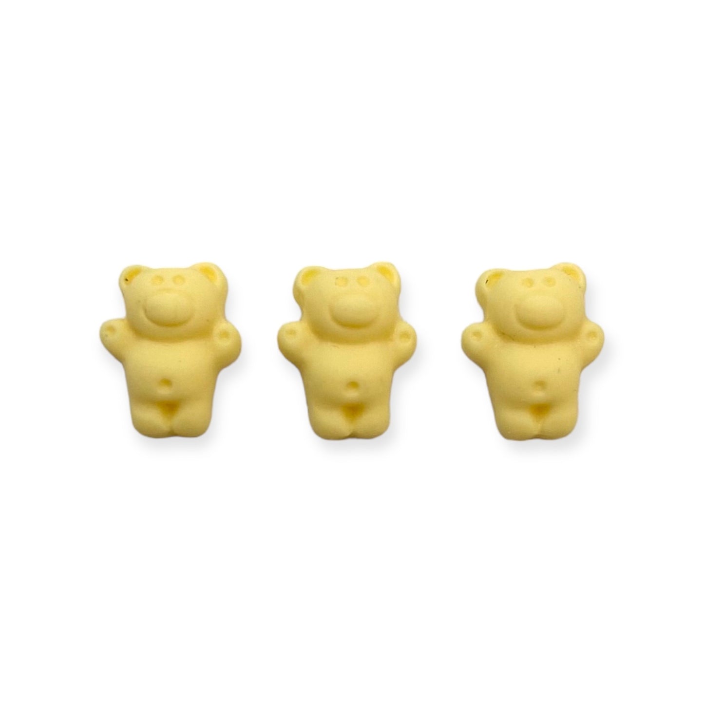 Mini Bear Charms 3pcs Light Yellow