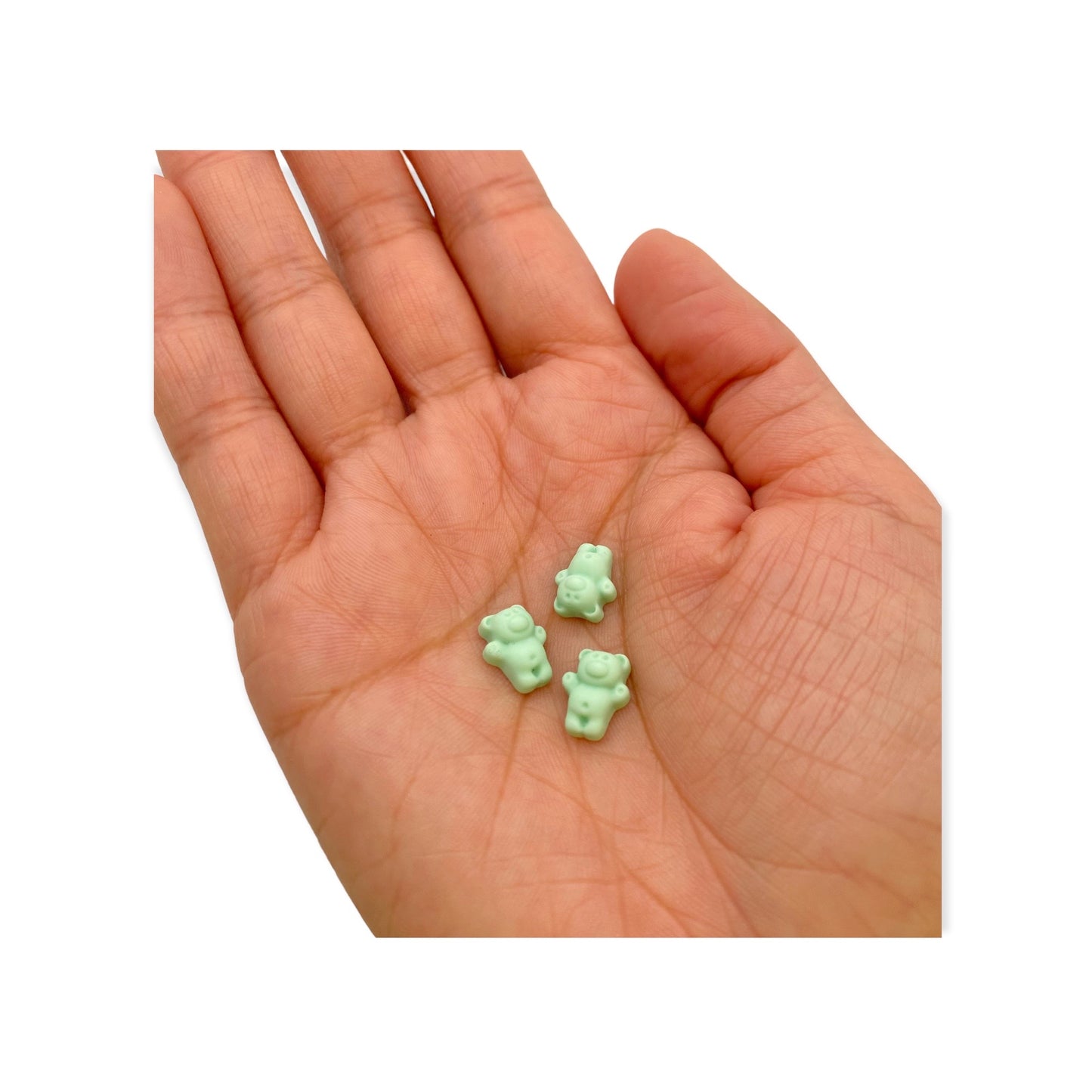 Mini Bear Charms 3pcs Light green