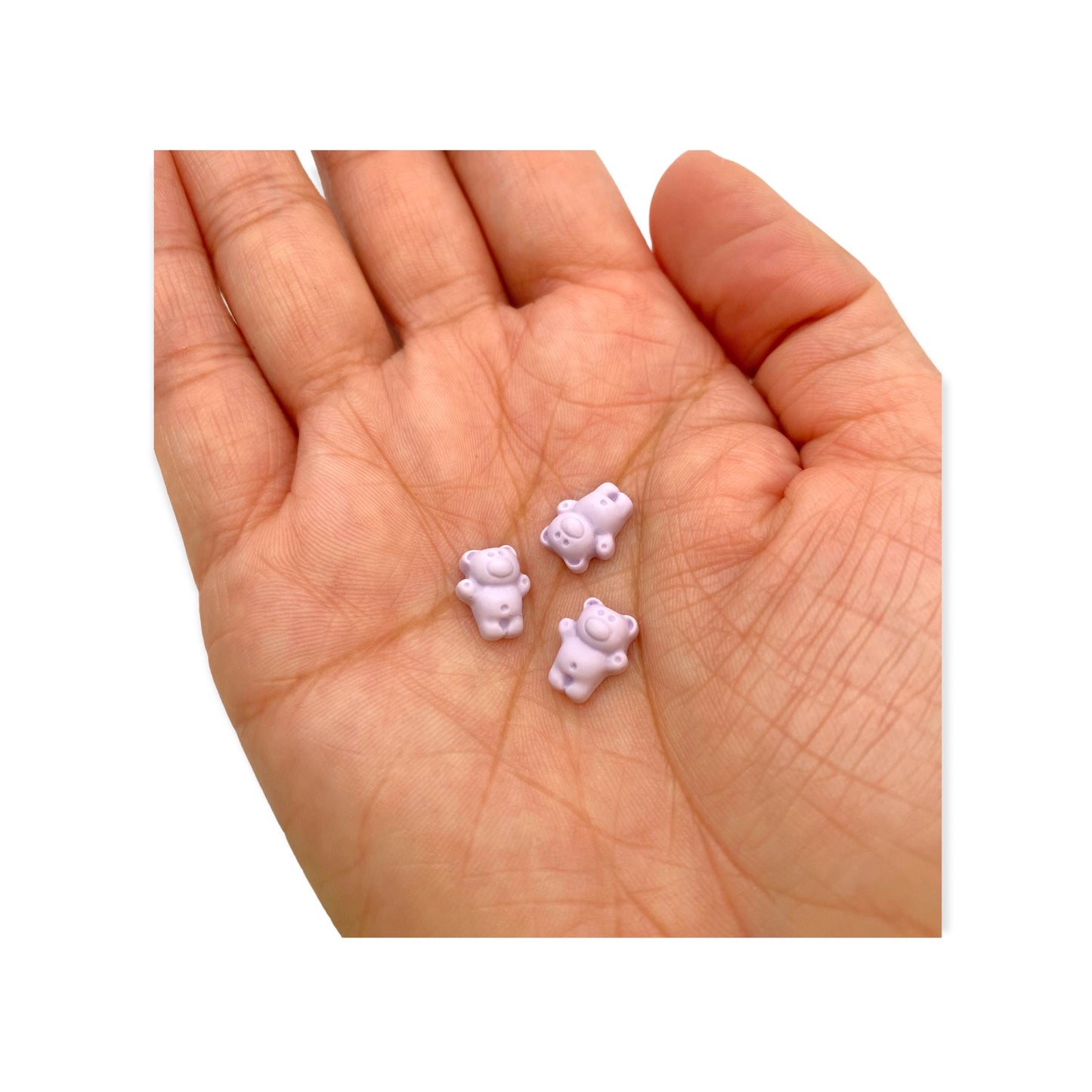 Mini Bear Charms 3pcs Light Purple