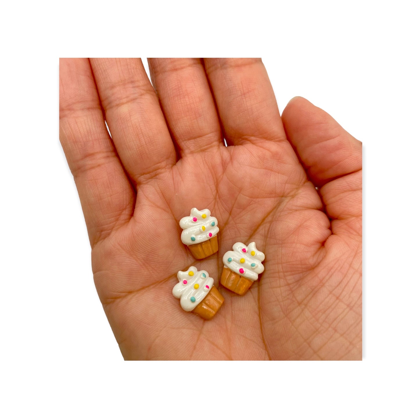 Nail Art Charms 3pcs Soft Served Ice Cream With Color Sprinkles