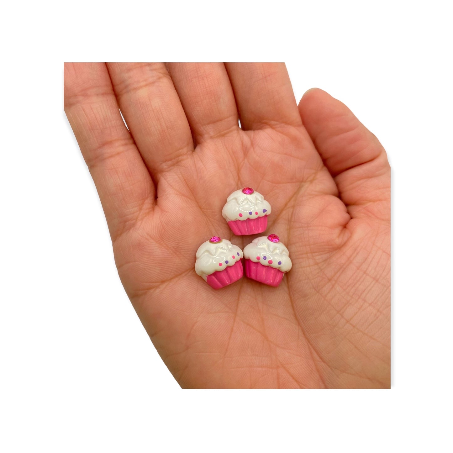 Nail Art Charms 3pcs Cute Cup Cakes