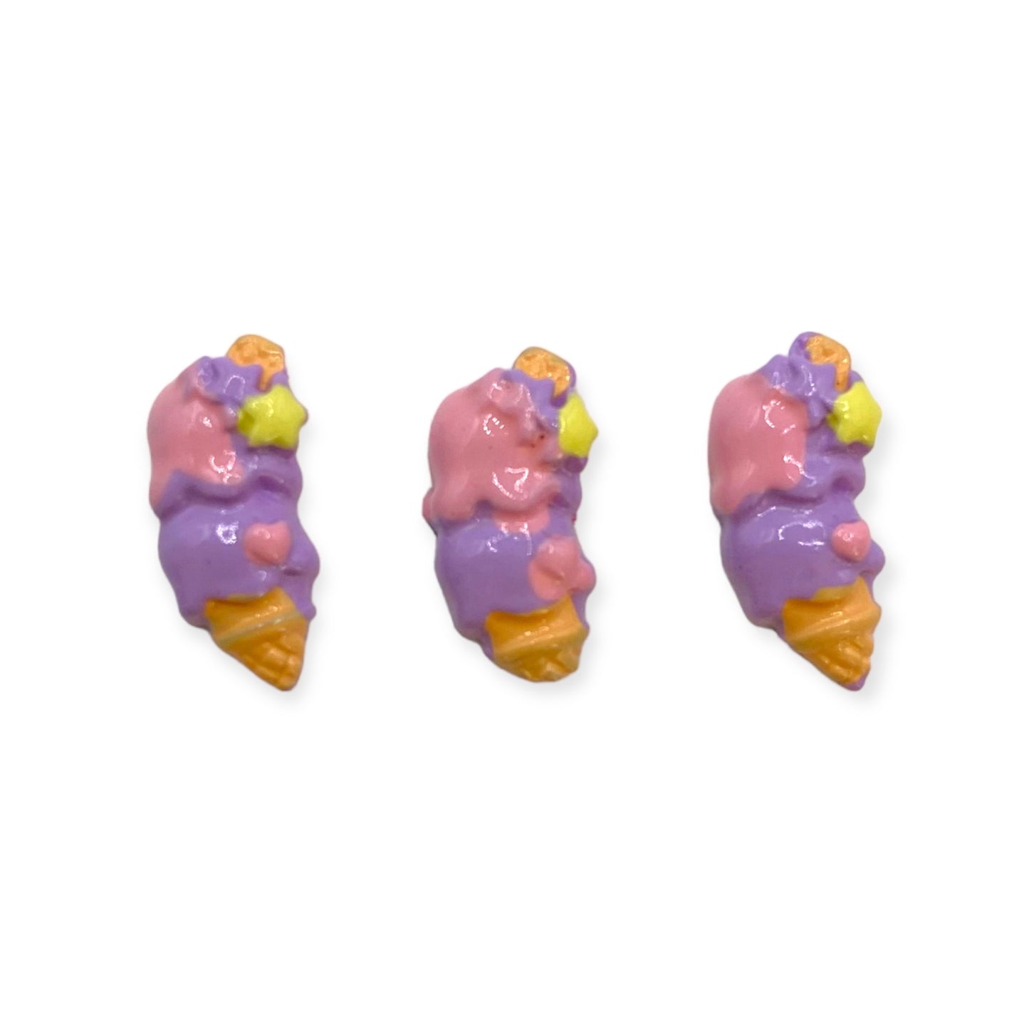 Nail Art Charms 3pcs Cutie Double Ice Cream Cones