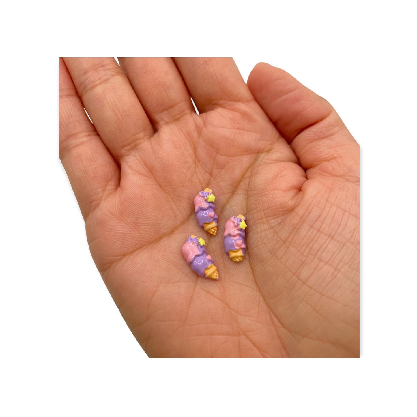 Nail Art Charms 3pcs Cutie Double Ice Cream Cones