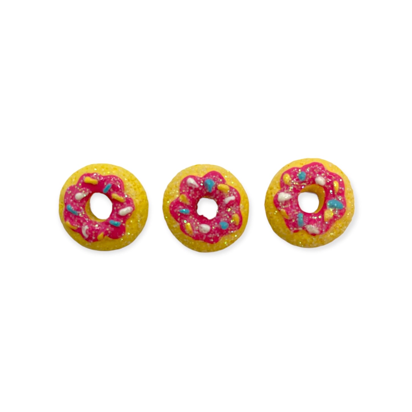 Nail Art Charms 3pcs Colorful Splinkles Donuts