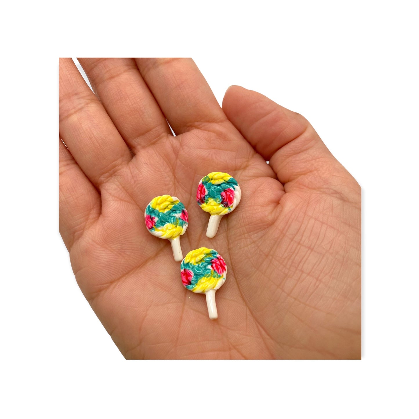 Nail Art Charms 3pcs Lollypop Candy with Mix Color