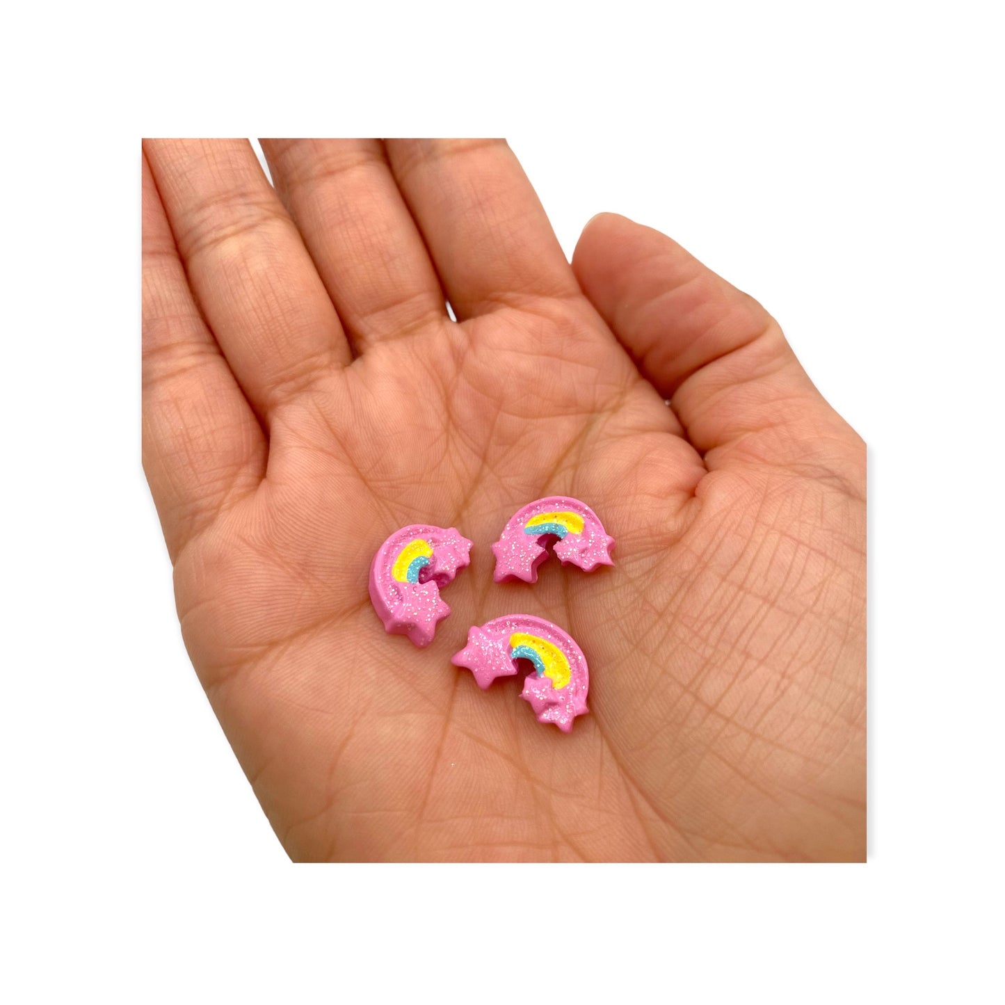 Nail Art Charms 3pcs Pink rainbow