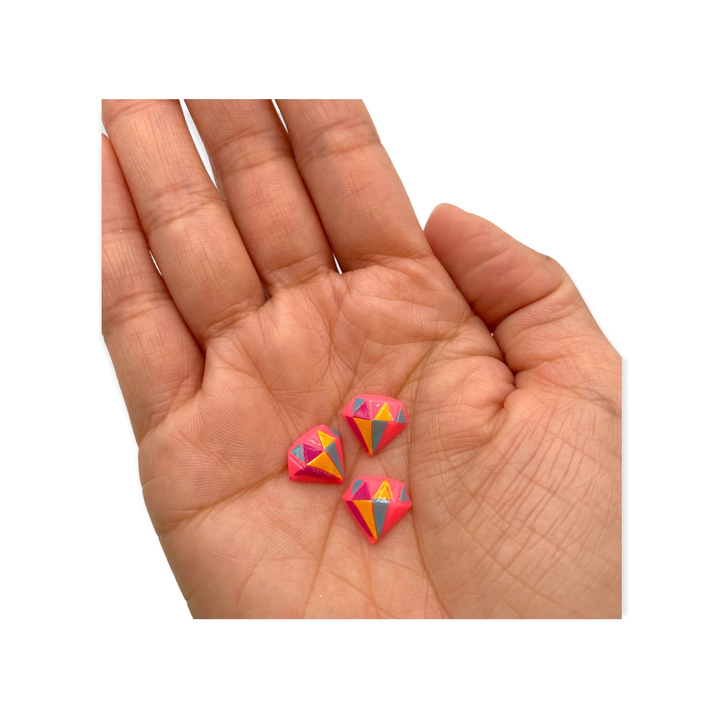 Nail Art Charms 3pcs Pink Diamond