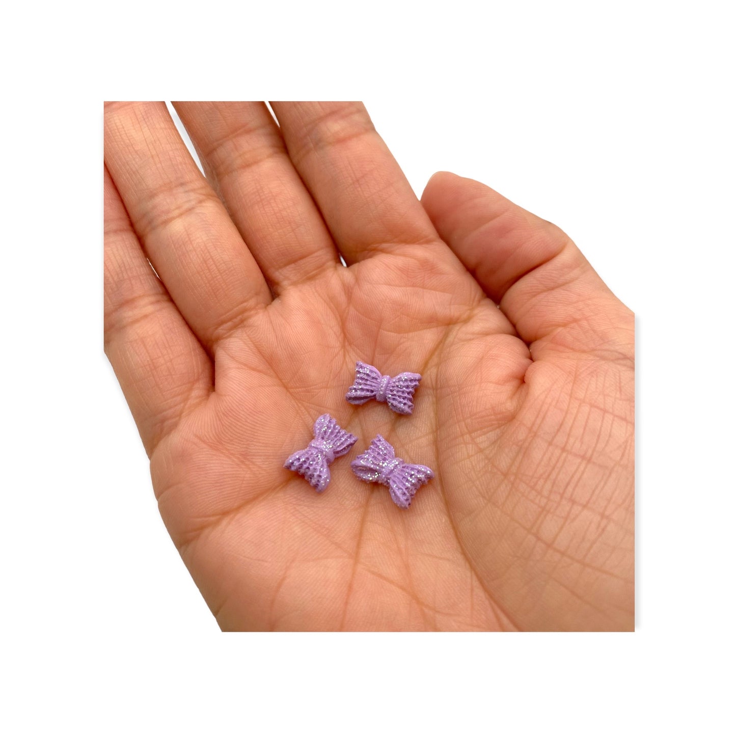 Nail Art Charms 3pcs Purple Bow