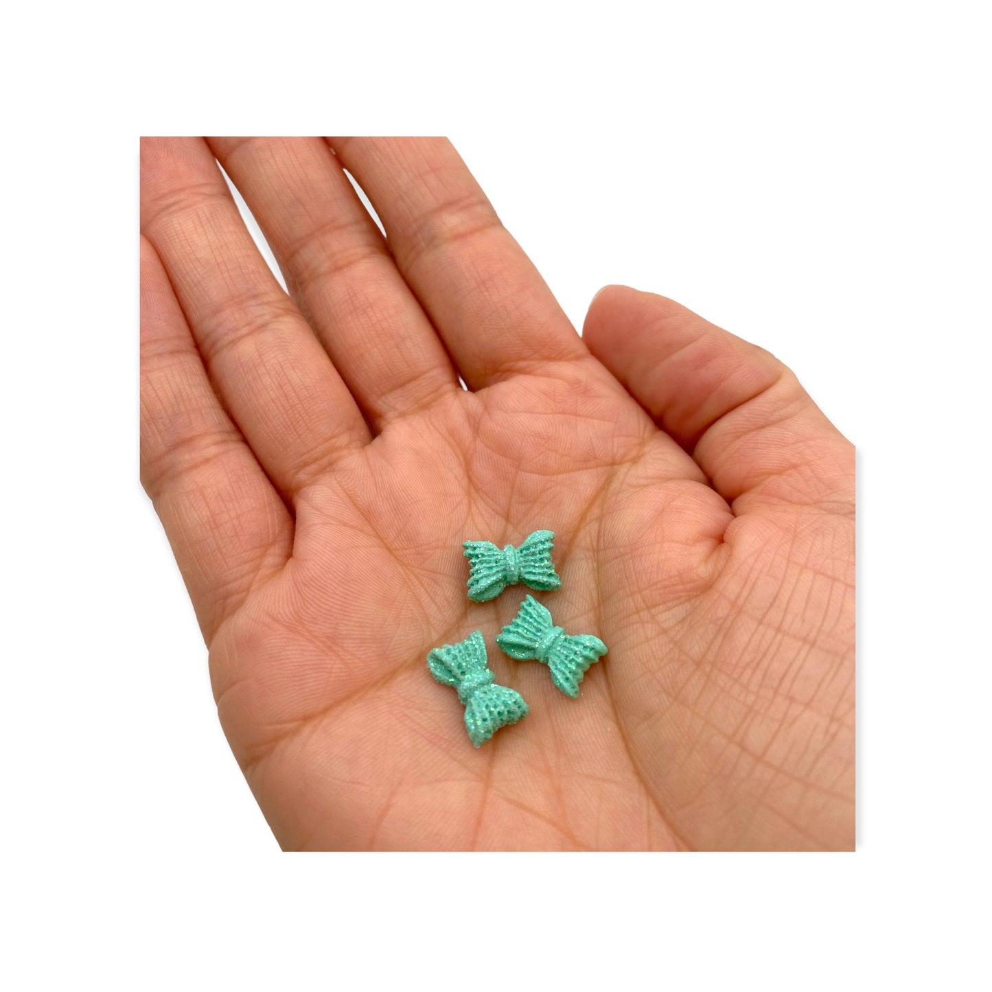 Nail Art Charms 3pcs Mint Green Bow