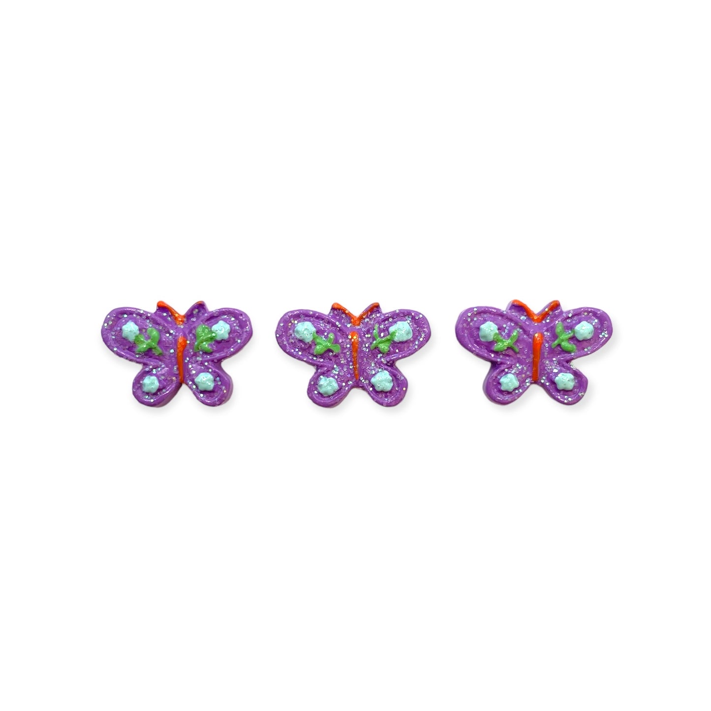 Nail Art Charms 3pcs Purplr Butterfly