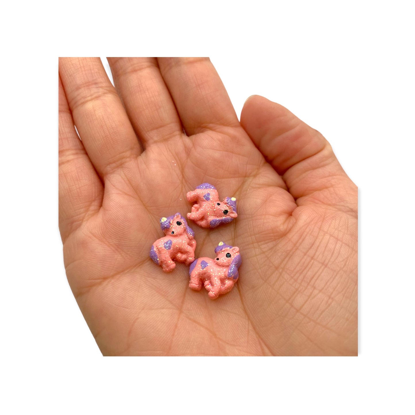 Nail Art Charms 3pcs Pink Unicorn